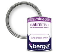 Berger Satin Paint Brilliant White - 1.25L