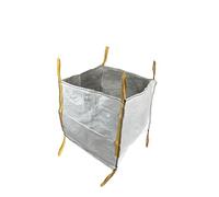 Berger & Schröter Big Bag 90 x 90 x 90 cm 1500 kg 729 L with Four Bottom Tilting Loops and Four Lifting Loops for Construction Rubble, Wood, Leaves, Gravel, Sand, Soil, Garden Waste, Green Cuts
