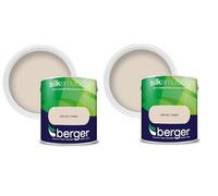 Berger Silk Emulsion Paint Canvas Cream 2.5L Pack Of 2