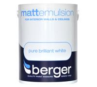 Berger Vinyl Matt Paint Pure Brilliant White 5L Pack of 2 - 2