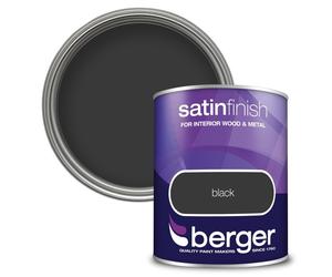 Berger Wood & Metal Interior Satin Soft Sheen Finish Paint 750ml - Black