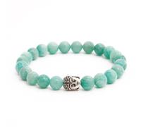 BERGERLIN Amazonit Armband echt mit Naturstein Perlen - Buddha Armband