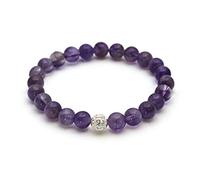 BERGERLIN Amethyst bracelet - Genuine pearl bracelet with natural stone and 925 sterling silver pearl Feel Goods