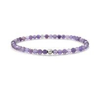 BERGERLIN amethyst bracelet genuine with 925 sterling silver bead - faceted beads - size S