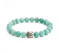 BERGERLIN Buddha Bracelet with Genuine 8 mm Natural Stone or Lava Stone Beads - Natural Stone Bracelet with Certificate of Authenticity, XS-S, Stone
