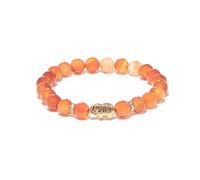 BERGERLIN Elephant Bracelet with Genuine 8 mm Natural Stone Beads and Crystal Highlights with Certificate of Authenticity - Rose Quartz, Amethyst, Rock Crystal, Tourmaline, and Tiger's Eye Bracelet