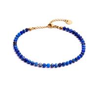 BERGERLIN Lapis lazuli anklet dark blue with 925 Sterling silver clasp - faceted, blue anklet - Size XS-S Feel Goods