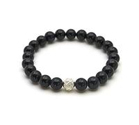 BERGERLIN Onyx bracelet - Genuine pearl bracelet with natural stone and 925 sterling silver pearl Feel Goods