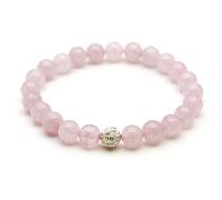 BERGERLIN Rose quartz bracelet - Genuine pearl bracelet with natural stone and 925 sterling silver pearl Feel Goods