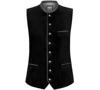 Bergfeuer Men's Trachtenweste Lorenzo Traditional Waistcoat, Black, 42