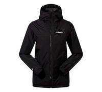 Berghaus Deluge Pro 3.0 Shell Rain Jacket | Breathable Coat | Durable | Waterproof | Adjustable Jacket, Black/Black, 12