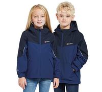 Berghaus Kids' Stokesley 3-in-1 Jacket with Fleece Midlayer, Hood & Reflective Detailing, Waterproof & Warm Raincoat for Boys & Girls (UK, Age, 7 Years, 8 Years, Regular, Blue)