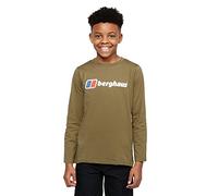 Berghaus Kid's Unisex Logo T-Shirt with Long Sleeves, Boys T-Shirt, Girls T-Shirt, Outdoors, Walking, Trekking and Hiking Clothing, Green, 9-10 Years