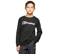 Berghaus Kid's Unisex Logo T-Shirt with Long Sleeves, Boys T-Shirt, Girls T-Shirt, Outdoors, Walking, Trekking and Hiking Clothing, Black, 13 Years