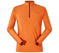 Berghaus Men's 24/7 Half Zip Long Sleeve Tech Baselayer T-Shirt | Moisture Wicking | Breathable Technical T-Shirt, Blazing Fire, S