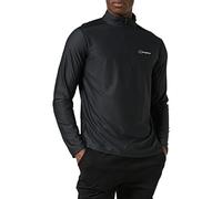 Berghaus Men's 24/7 Half Zip Long Sleeve Tech Baselayer T-Shirt | Moisture Wicking | Breathable, Black/Black, XS