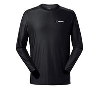 Berghaus Men's 24/7 Long Sleeve Crew Tech Baselayer T-Shirt | Moisture Wicking | Breathable Technical T-Shirt, Black/Black, XL