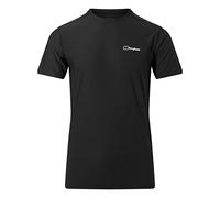 Berghaus Men's 24/7 Short Sleeve Crew Tech Baselayer T-Shirt | Moisture Wicking | Breathable, Black/Black, 2XL