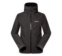 Berghaus Men's Bramblfell Gore-Tex Interactive Jacket | Waterproof | Breathable | Adjustable Hood Waterproof Jacket, Grey Pinstripe/Jet Black, S