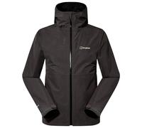Berghaus Men's Bramblfell Gore-Tex Interactive Jacket | Waterproof | Breathable | Adjustable Hood Waterproof Jacket, Grey Pinstripe/Jet Black, XL