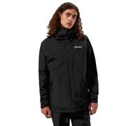 Berghaus Men's Deluge Pro Insulated Waterproof Shell Jacket | Adjustable | Durable Coat | Rain Protection Waterproof Jacket, Black/Black, L