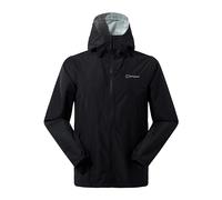 Berghaus Men's Deluge Pro Waterproof Shell Jacket | Adjustable | Durable Coat | Rain Protection Waterproof Jacket, Black/Black, L