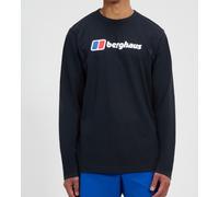 BERGHAUS MENS LONG SLEEVED TOP.NEW BIG LOGO BLACK COTTON TEE T SHIRT W25