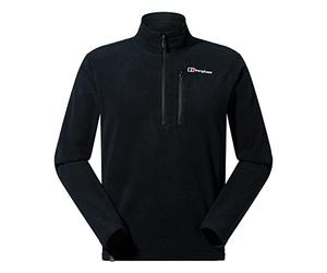 Berghaus Men's Prism Micro Polartec Fleece Half Zip Jacket Fleece Half Zip, Black/Black, M