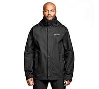 Berghaus Men's Rg Alpha 2.0 Waterproof Shell Jacket | Extra Breathable | Lightweight Coat | Durable Waterproof Jacket, Black/Black, XL
