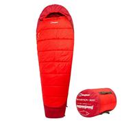 Berghaus Transition 300 Sleeping Bag with Inner Pocket for Adults, Teens, Kids, 1 Person, 3 Season, Waterproof, Indoor & Outdoor Use, Camping, Hiking, Backpacking, Travelling, Compression Bag, Red