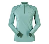 Berghaus Womens 24/7 Half Zip Tech Baselayer | Moisture Wicking Breathable Long Sleeve T-Shirt, Light Terrain, 10 EU