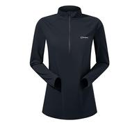 Berghaus Women's 24/7 Maternity Half Zipped Long Sleeve Tech T-Shirt | Moisture Wicking | Breathable Technical T-Shirt, Black/Black, 12
