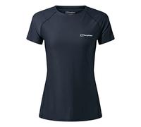 Berghaus Women's 24/7 Short Sleeve Crew Tech Baselayer T-Shirt | Moisture Wicking | Breathable Technical T-Shirt, Black/Black, 10