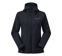 Berghaus Women's Arnaby Hooded Waterproof Jacket | Lightweight | Stretch Waterproof Jacket, Black/Black, 12