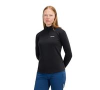 Berghaus Women's Ivyhill Half Zipped Long Sleeve T-Shirt, Black/Black, 16