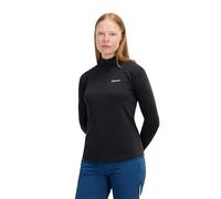 Berghaus Women's Ivyhill Half Zipped Long Sleeve T-Shirt, Black/Black, 12
