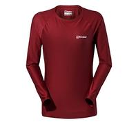 Berghaus Women's 24/7 Long Sleeve Crew Tech Baselayer T-Shirt, Dark Red, 10