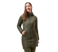 Berghaus Women's Nula Micro Synthetic Insulated Padded Jacket Long Coat | Durable Design | Water Resistant | Puffer Jacket, Deep Depths Green, 20