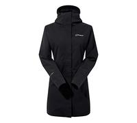 Berghaus Women's Omeara Long Length Waterproof Shell Jacket, Durable, Breathable Rain Coat, Black, 20