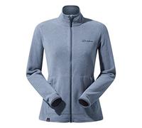 Berghaus Women's Prism 2.0 Micro Interactive Full Zip Polartec Fleece Jacket | Added Warmth | Flattering Style | Durable, Harbour Mist/Grey Pinstripe, 12