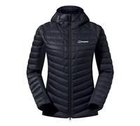 Berghaus Women's Tephra Stretch Reflect 2.0 Hooded Padded Down Jacket | Flattering Stretch Fit | Lightweight | Packable | Puffer Jacket, Black/Black, 14