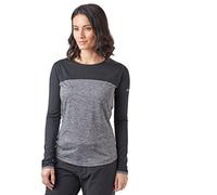 Berghaus Women's Voyager Long Sleeve Tech Tee Base Layer, Carbon Marl/Jet Black, 18