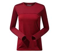 Berghaus Women's Voyager Long Sleeve Tech Tee Base Layer, Syrah/Red Dahlia, 18