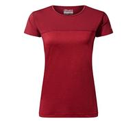 Berghaus Women's Voyager Short Sleeve Tech Tee Base Layer| Moisture Wicking | Breathable Technical T-Shirt, Syrah/Red Dahlia, 12