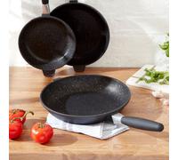 Berghoff 3Pc Durable Fry Set, Oven Glass Lids, Pfoa Free, Non-Stick, Light, Easy Clean, Recycled, All Hobs Including Induction