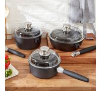 Berghoff 3Pc Versatile Starter Set, Oven Glass Lids, Pfoa Free, Non-Stick, Light, Easy Clean, Recycled, All Hobs Incl Induction
