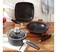 Berghoff 3Pc Versatile Wedding Set, Oven Glass Lids, Pfoa Free, Non-Stick, Light Easy Clean, Recycled, All Hobs Incl Induction