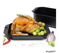 Berghoff Eurocast 42Cm Double Roasting Pan With Grill Lid Induction Compatible, Oven Safe, Non-Stick, Fat-Free Cooking
