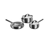 BergHOFF Home Stainless Steel Pot Set - 3 pcs. - Pot and Pan Set with lids - Cookware Set for All stovetops - Black pots Set - Pot stovetop Set
