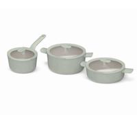 Berghoff Leo Balance Eco Friendly 6Pc Non-Stick Recycled Aluminium Pfas Free, Stylish Cookware Set With Lids, In Sage Or Moonmist
